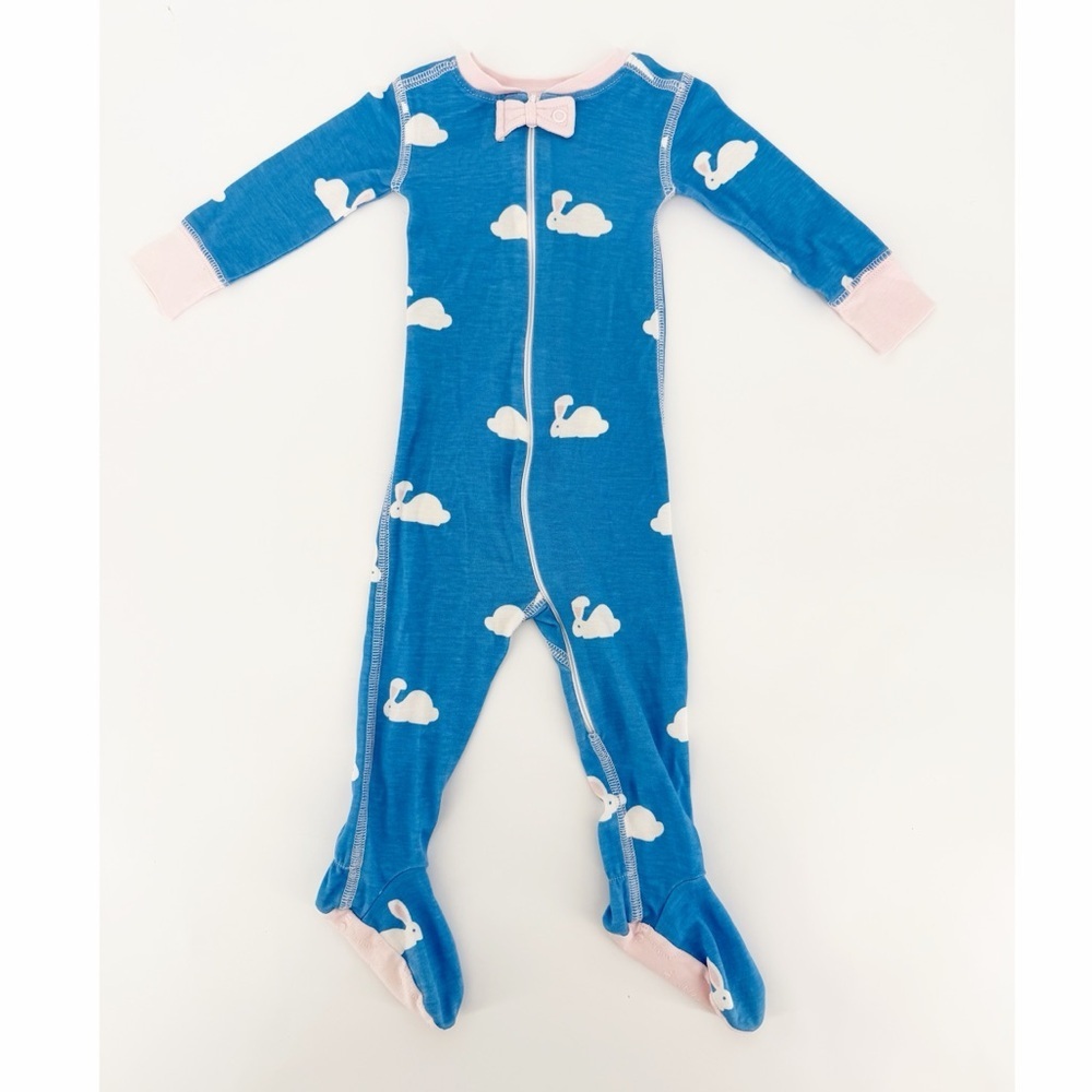 The Beaufort Bonnet Company Blue Bunny Easter Footie 3-6 Months